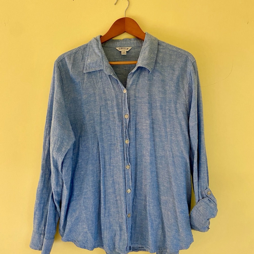 Orvis Linen Blend Button Down - Picture 5 of 10